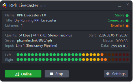 RPh Livecaster — Main Window